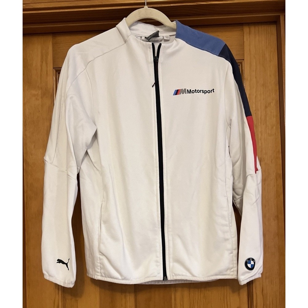 Puma BMW Motorsport White Full Zip Long Sleeve Jacket Men's Small